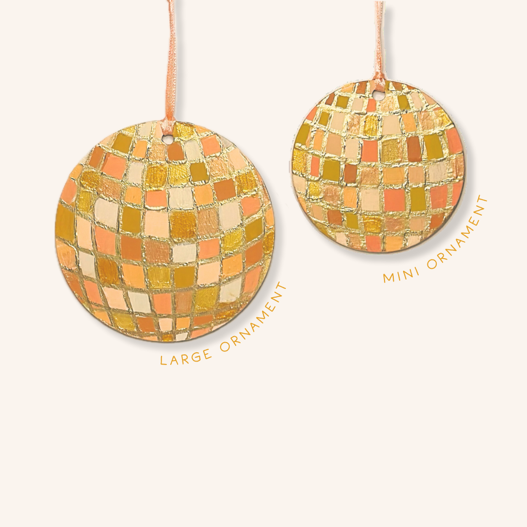 Large Hand Painted Disco Ball Ornament