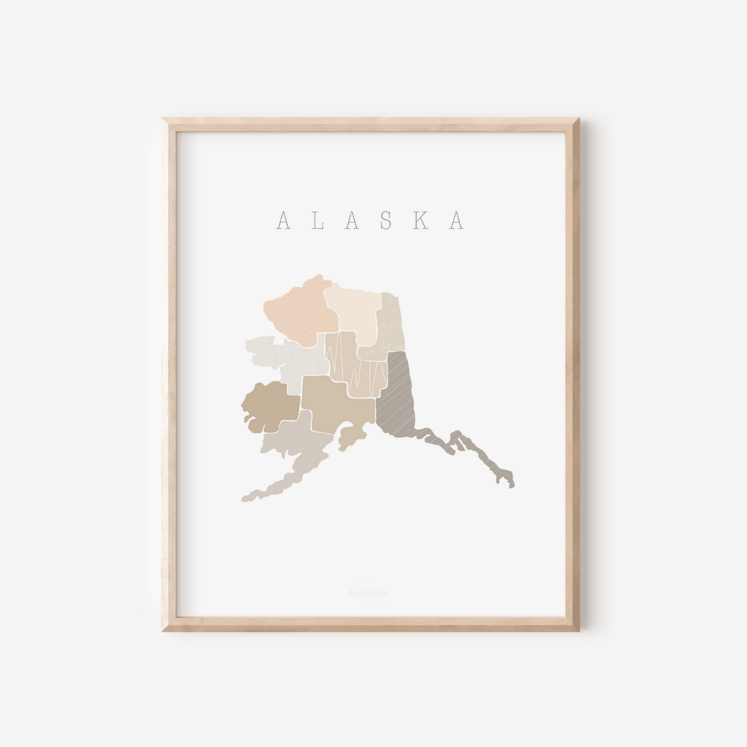 Alaska Boho State Print - Calladine Creative Co