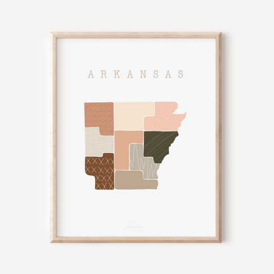 Arkansas Boho State Print - Calladine Creative Co