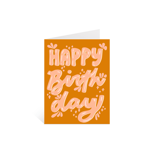 Happy Birthday Bubble Letter Greeting Card - Calladine Creative Co