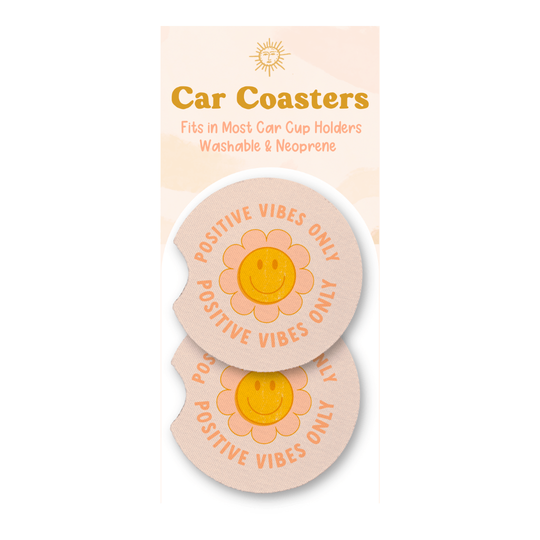 Positive Vibes Car Coaster Set - Calladine Creative Co