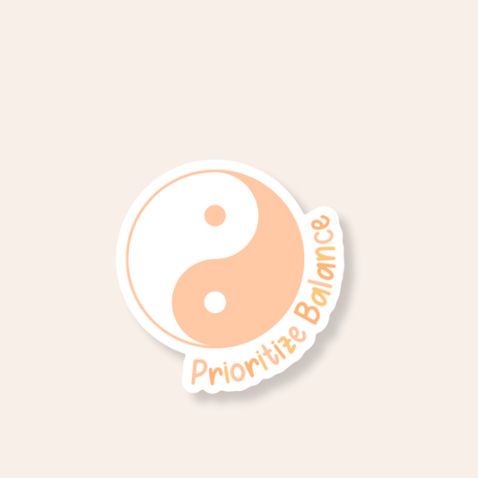 Yin Yang Prioritize Balance Sticker - Calladine Creative Co